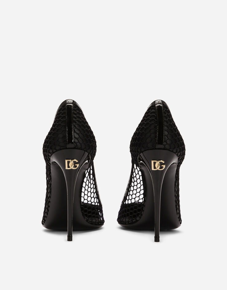 Dolce & Gabbana Escarpins en résille et cuir verni Noir CD1919AG883