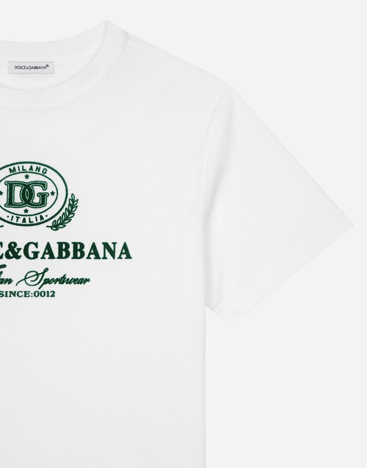 Dolce & Gabbana Jersey T-shirt with Dolce&Gabbana logo White L4JTHVG7NVW