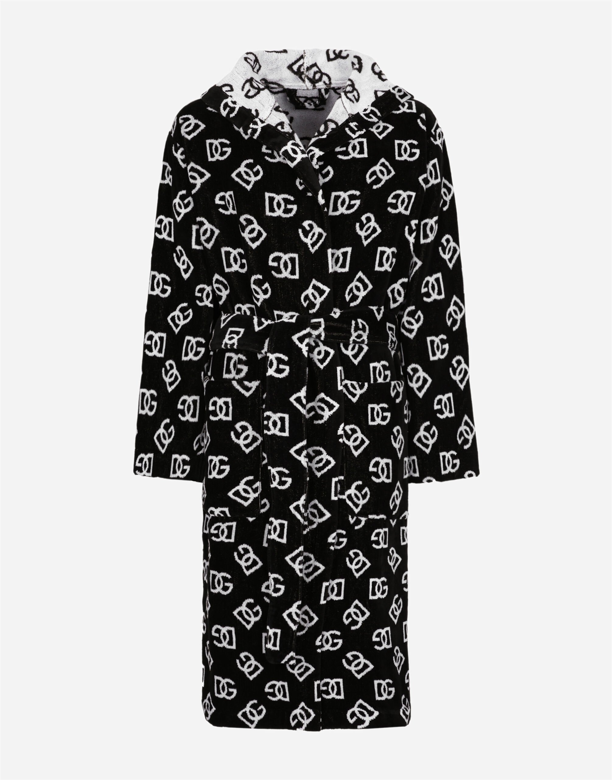 Dolce & Gabbana Bath Robe in Cotton Terry Jacquard Multicolor TCE002TCAF9