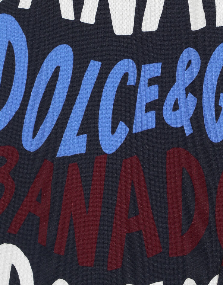 Dolce & Gabbana Jersey jogging pants with Dolce&Gabbana logo Blue L4JPFEHS7OX