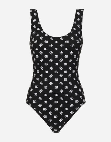 ${brand} One-piece racing swimsuit with DG logo print ${colorDescription} ${masterID}