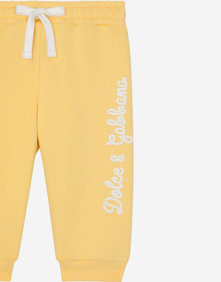Dolce & Gabbana Jersey jogging pants with Dolce&Gabbana logo Yellow L2JPE6G7NUR