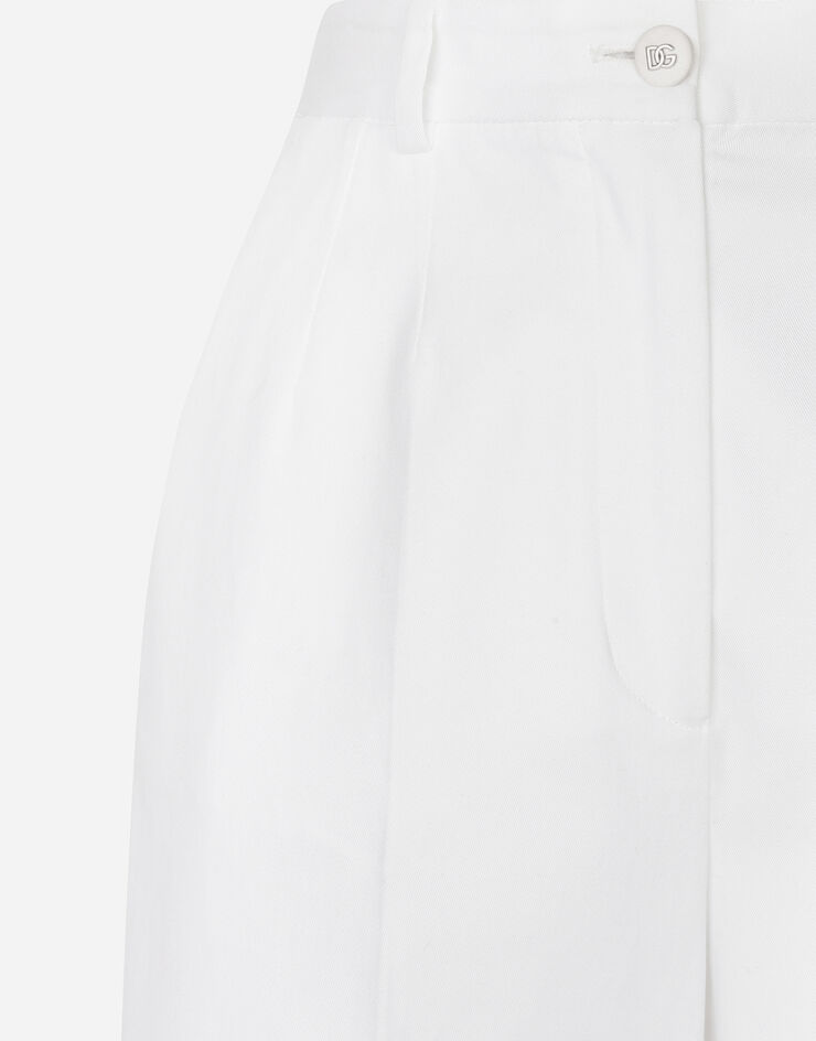 Dolce & Gabbana Pantalones culotte de gabardina Blanco FTCC2TFUFLG