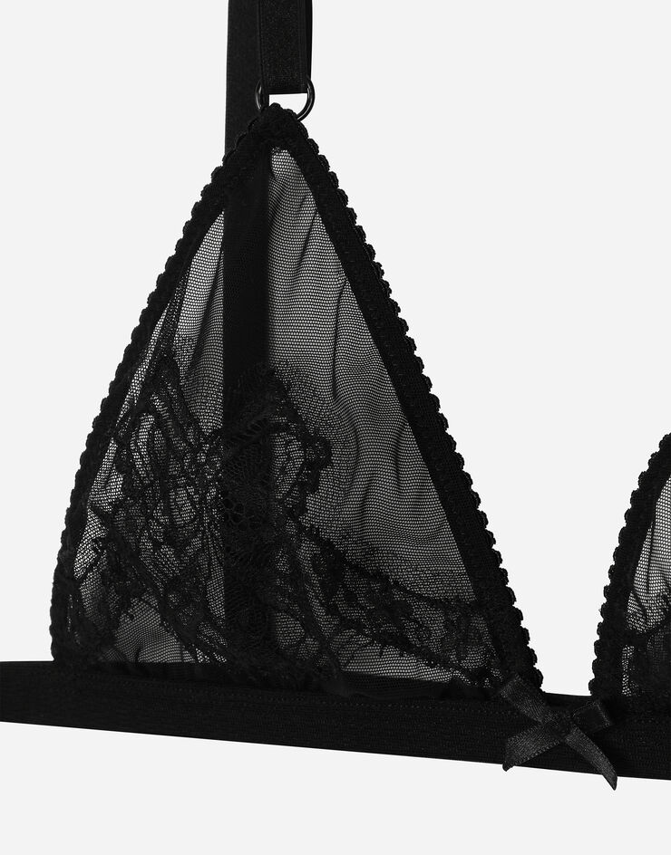 Dolce & Gabbana Soutien-gorge triangle à bonnets souples en dentelle et tulle Noir O1A58TON02W