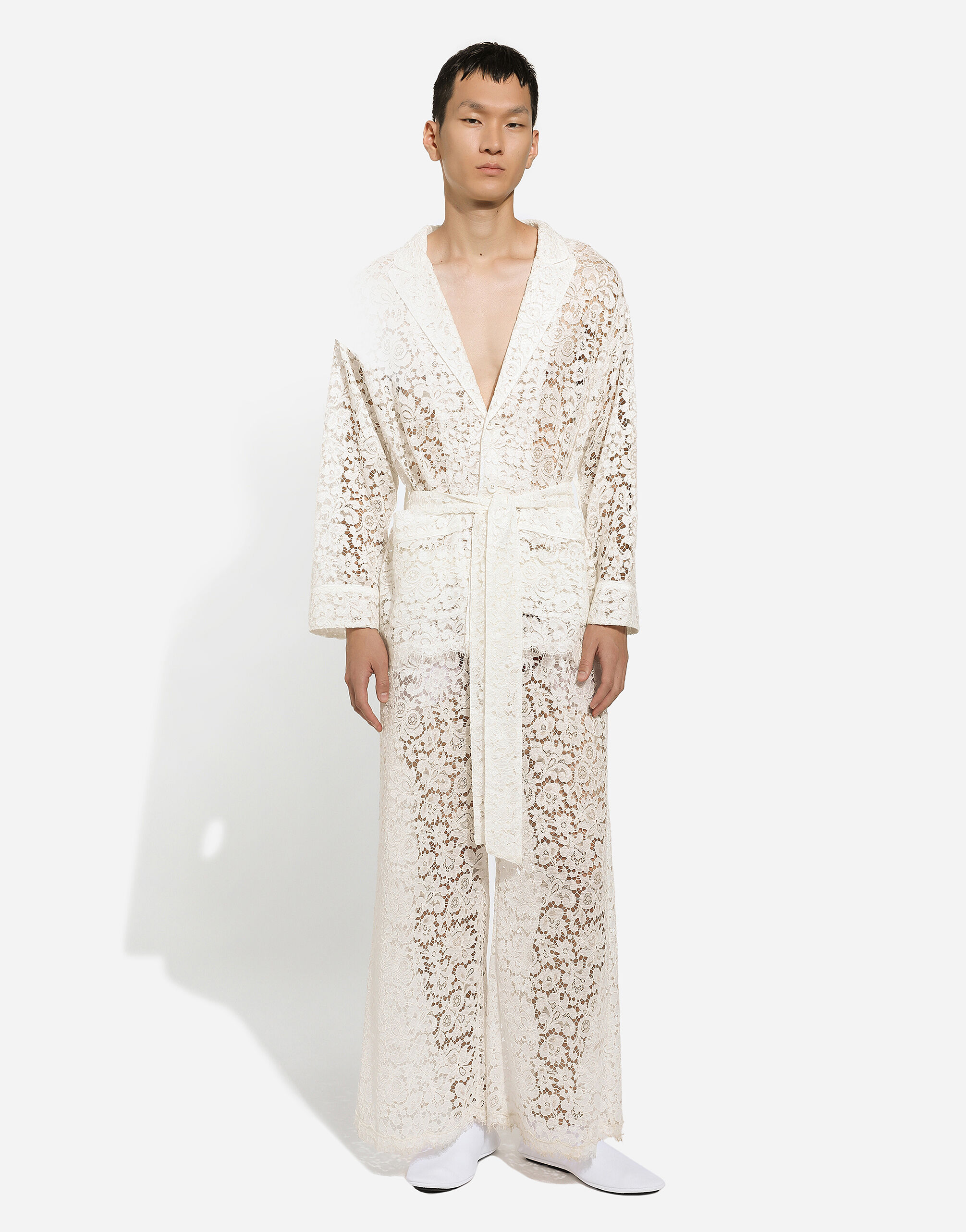 Tailored lace pants in White for | Dolce&Gabbana® US