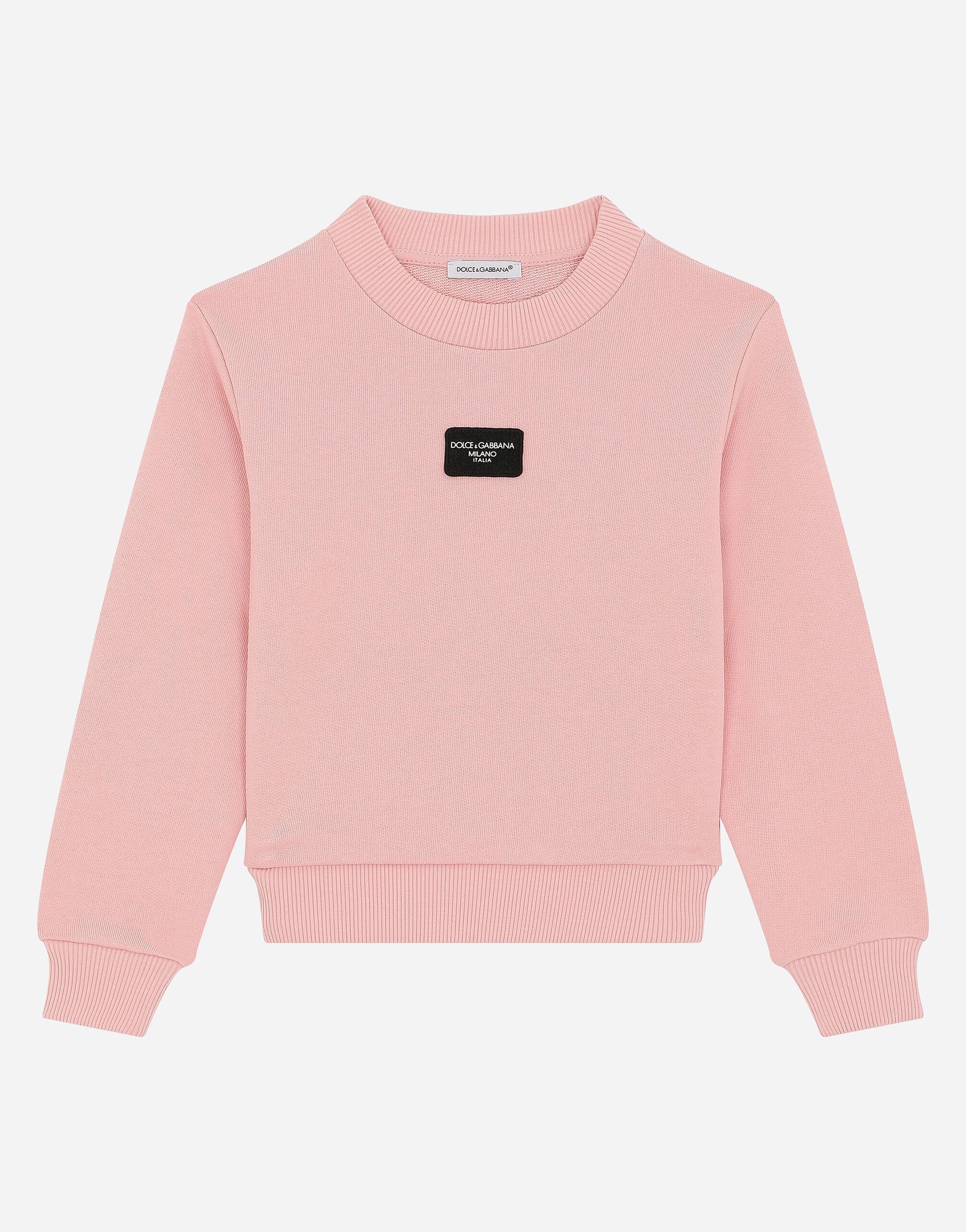 Dolce & Gabbana Jersey sweatshirt with logo tag Multicolor L5JTNSG7NRH