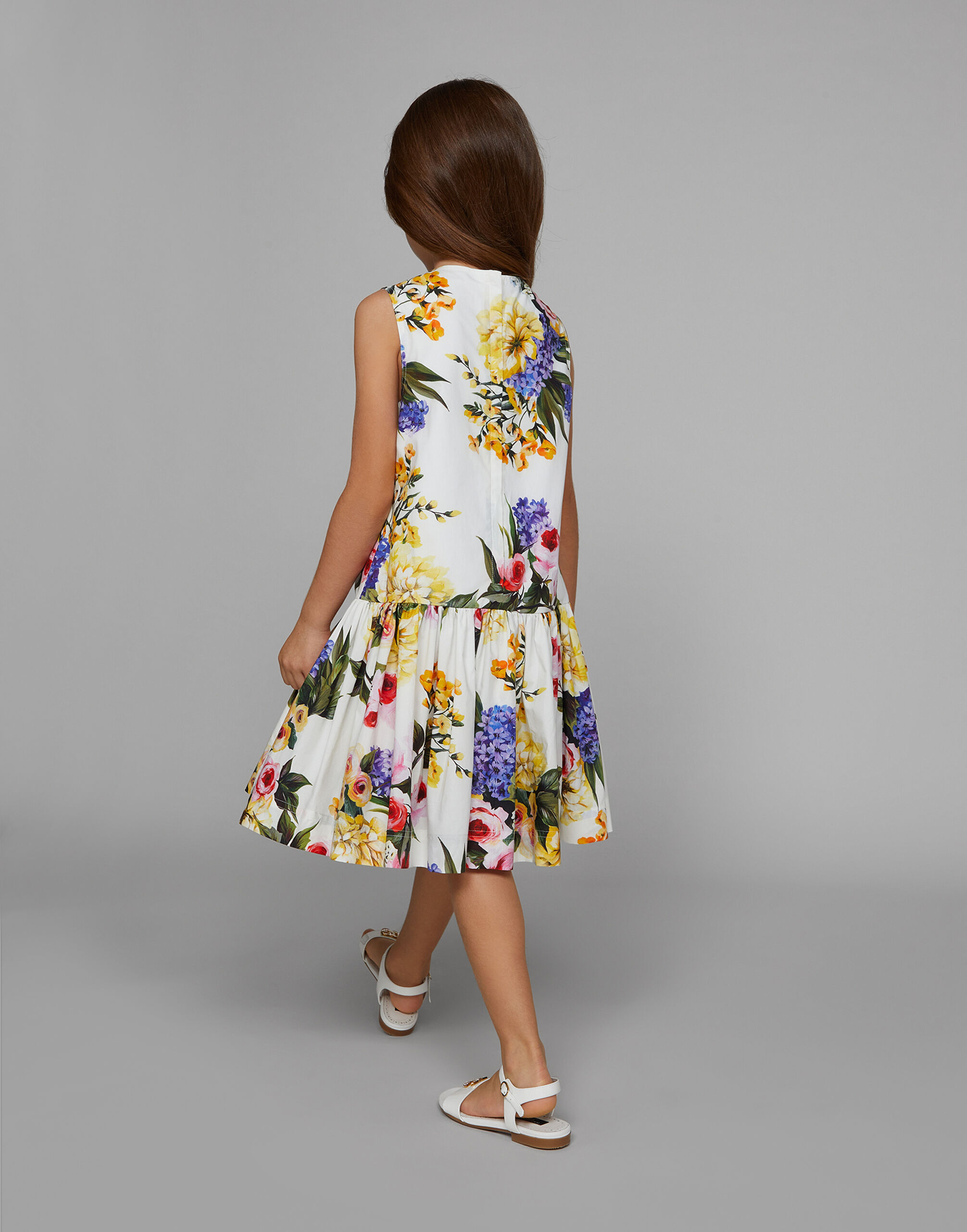 Garden-print poplin dress in Imprima for | Dolce&Gabbana® US