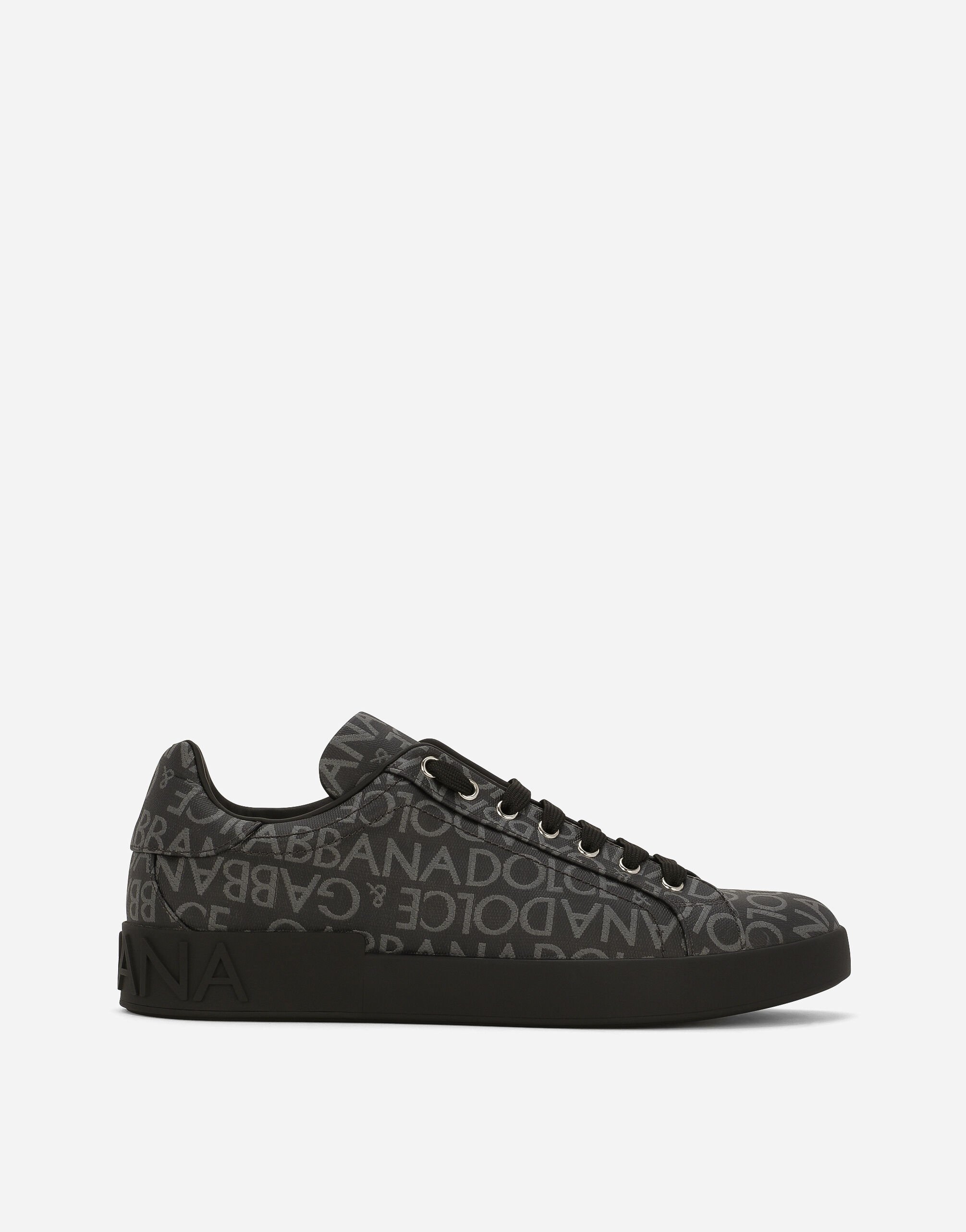 Dolce&Gabbana Coated jacquard Portofino sneakers Black G040VTHU7QV