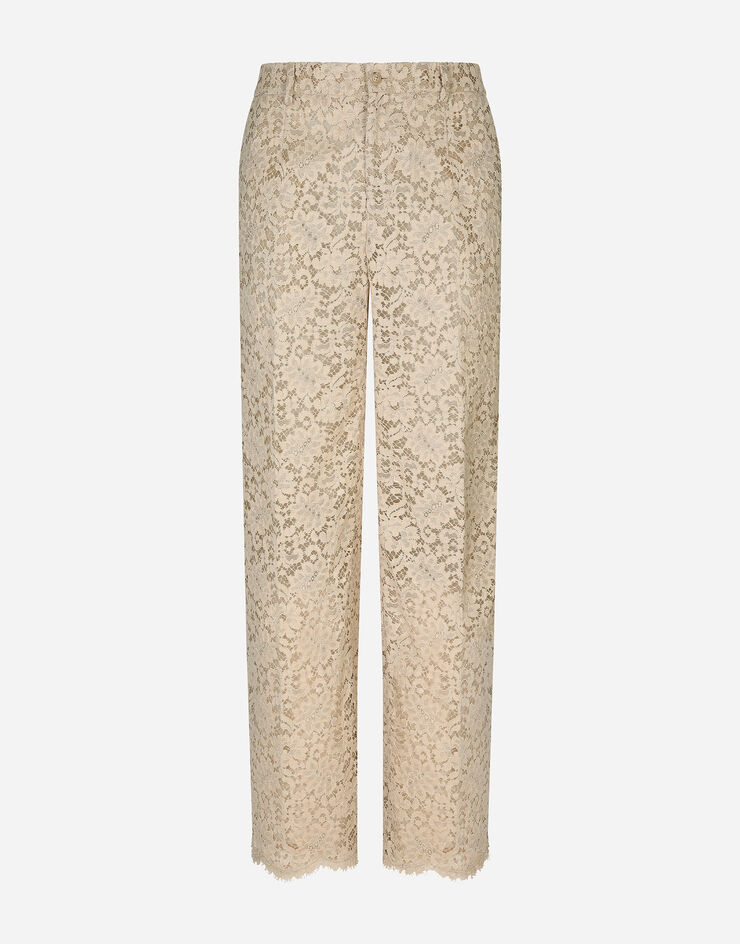 Dolce & Gabbana سروال من دانتيل كوردونيتو بيج GP07CTHLMGE