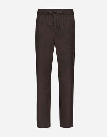 Dolce & Gabbana Poplin jogging pants Brown G2NZ2TFU5SW