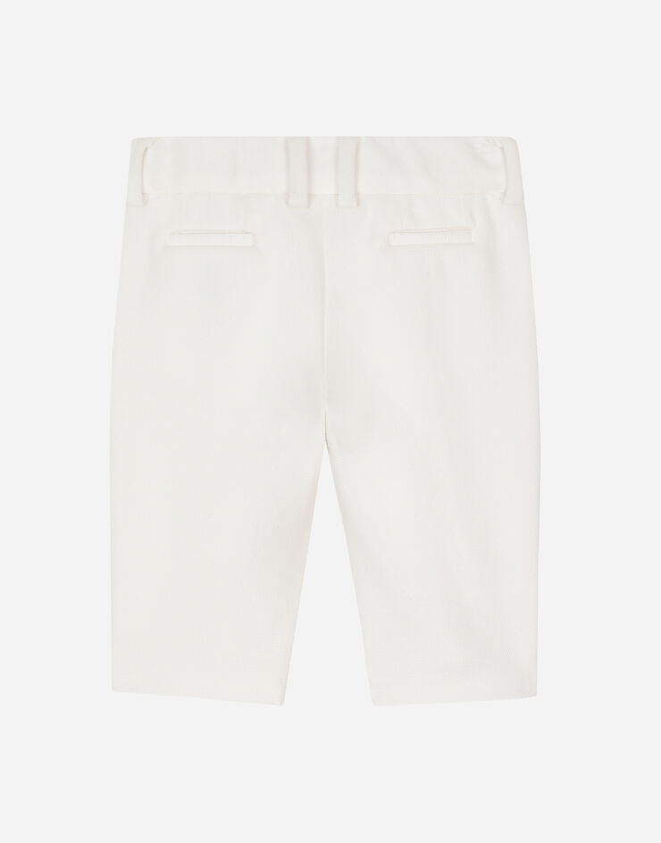 Dolce & Gabbana Klassische Hose aus strukturiertem Jersey Weiss L0EGG8HU7OM