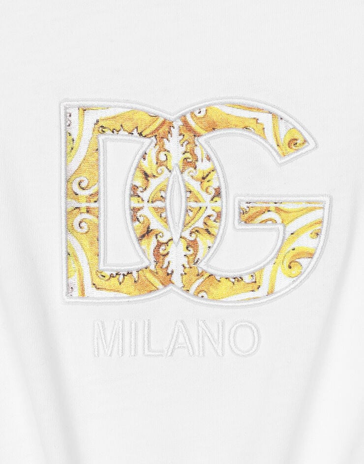 Dolce & Gabbana DG 로고 저지 티셔츠 화이트 L5JTOBG7NZL