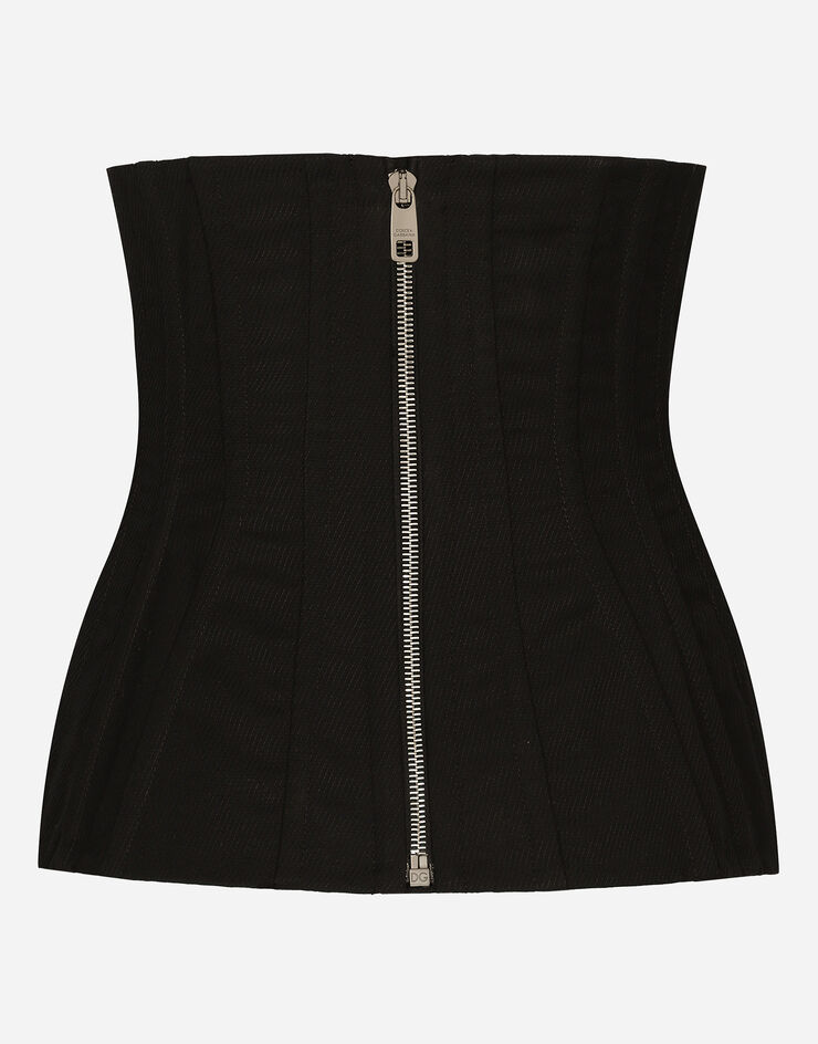 Dolce & Gabbana Cinturón corsé de algodón Negro FB306AFU21B