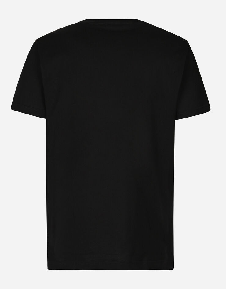 Dolce & Gabbana T-shirt en coton à manches courtes et imprimé DG Noir G8RN8TG7M8W
