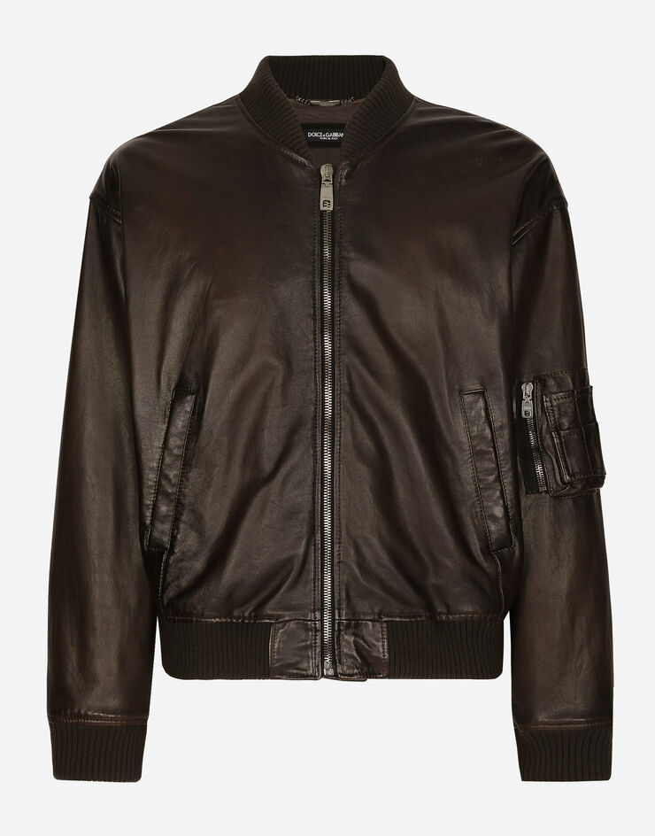 Dolce&Gabbana Утепленная куртка из кожи коричневый G9AKKLHULS1