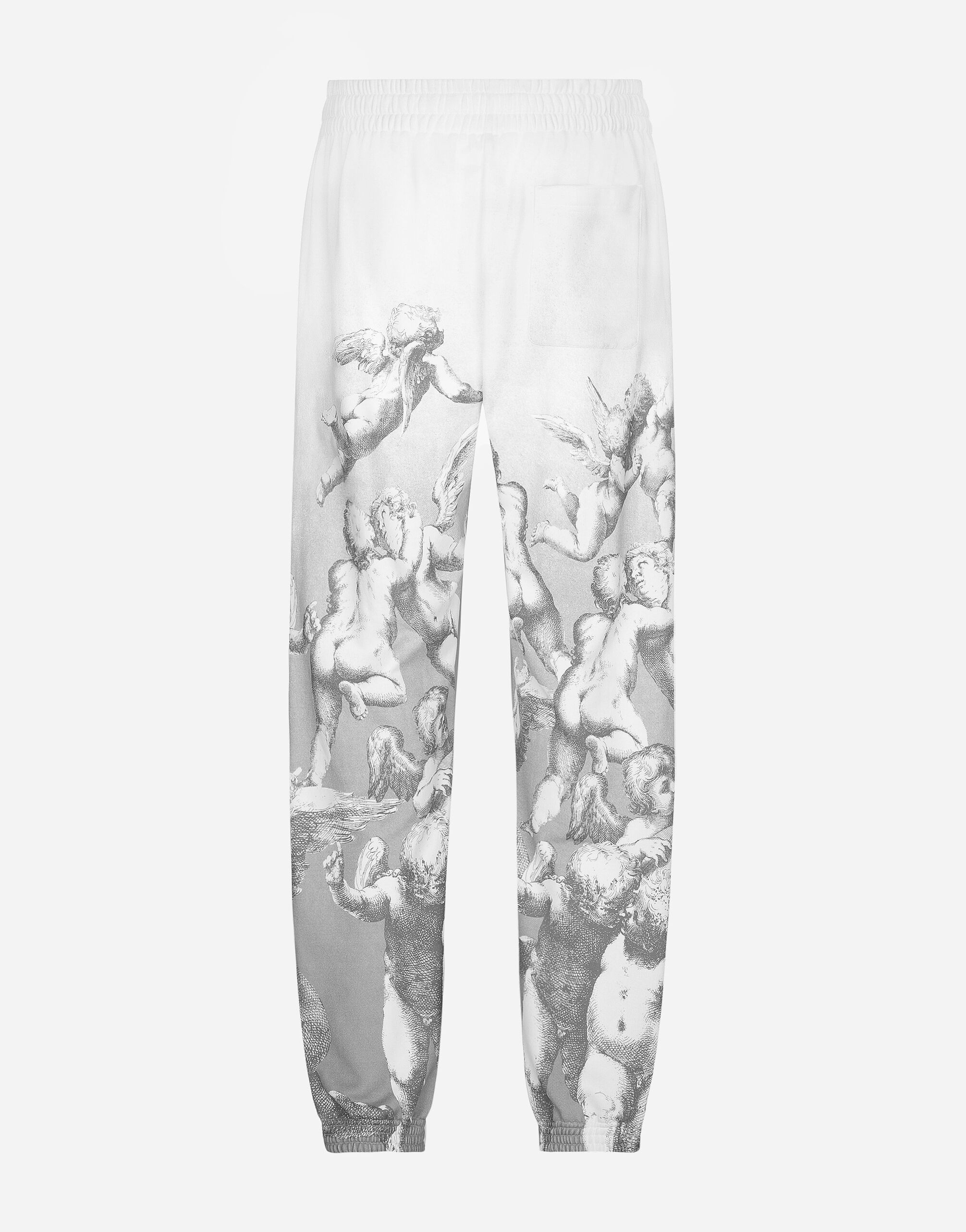 DOLCE&GABBANA BLANCO cotton jogging pants with angel print