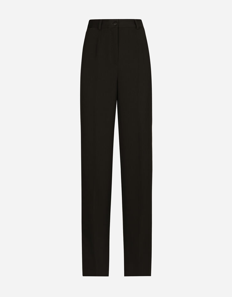 Dolce & Gabbana Pantaloni tuxedo in gabardina di lana Nero FTC8ZTFU21E