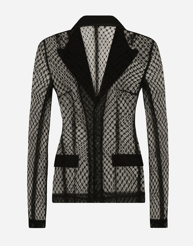 Dolce & Gabbana Single-breasted mesh Dolce tuxedo jacket Black F27BUTHLM83