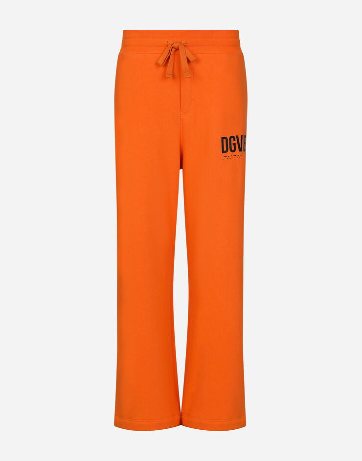 Dolce & Gabbana Pantalone jogging jersey stampa DGVIB3 e logo Arancione GZ6EATG7K3G