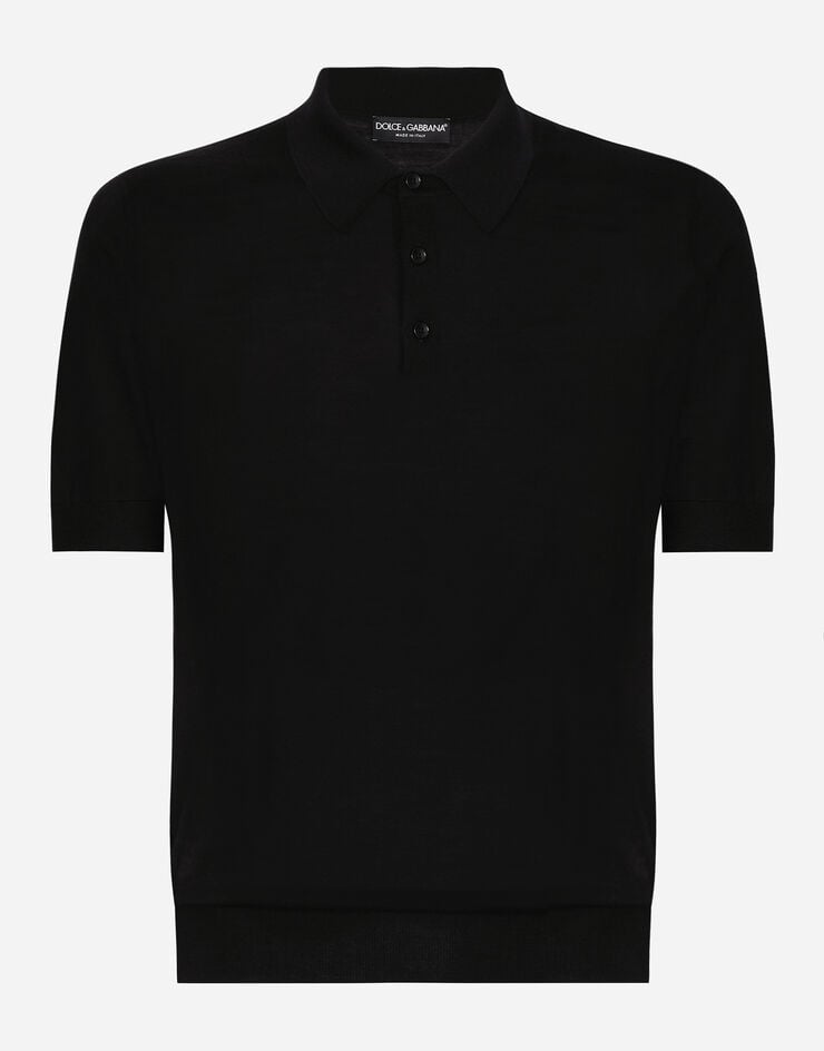 Dolce & Gabbana Cashmere and silk polo-shirt Black GXZ02TJFMEH