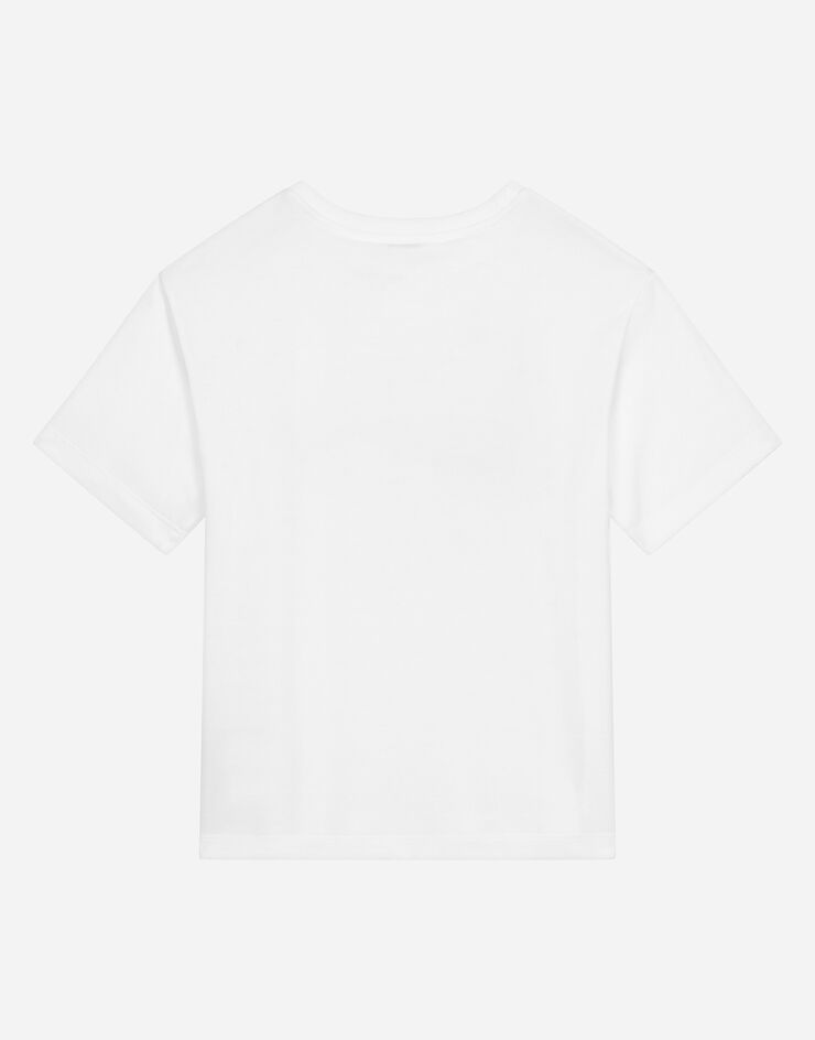 Dolce & Gabbana T-Shirt aus Jersey DG-Logoprint Weiss L4JTEYG7L4M