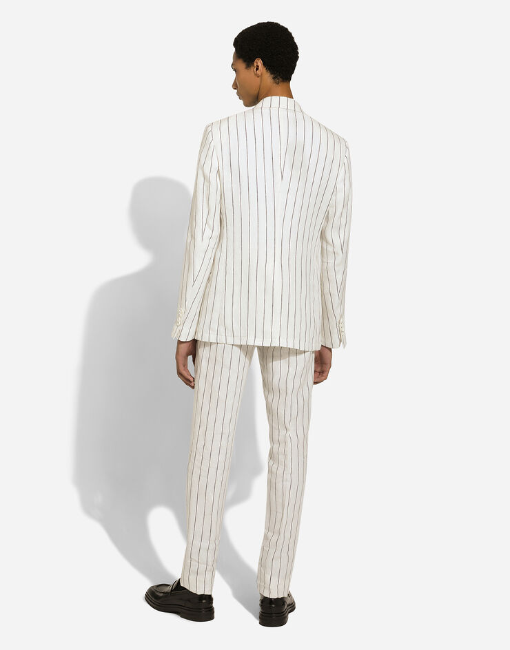 Pinstripe linen pants in White for for Men | Dolce&Gabbana®