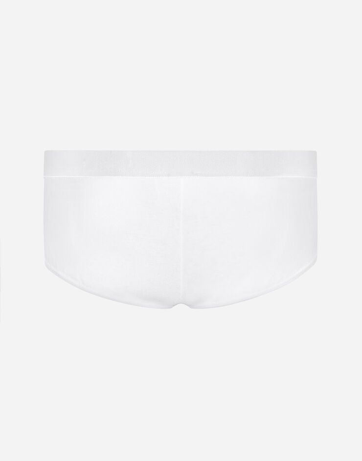 Dolce & Gabbana Slip Brando de punto bielástico con escudo Blanco M3C03JONN94