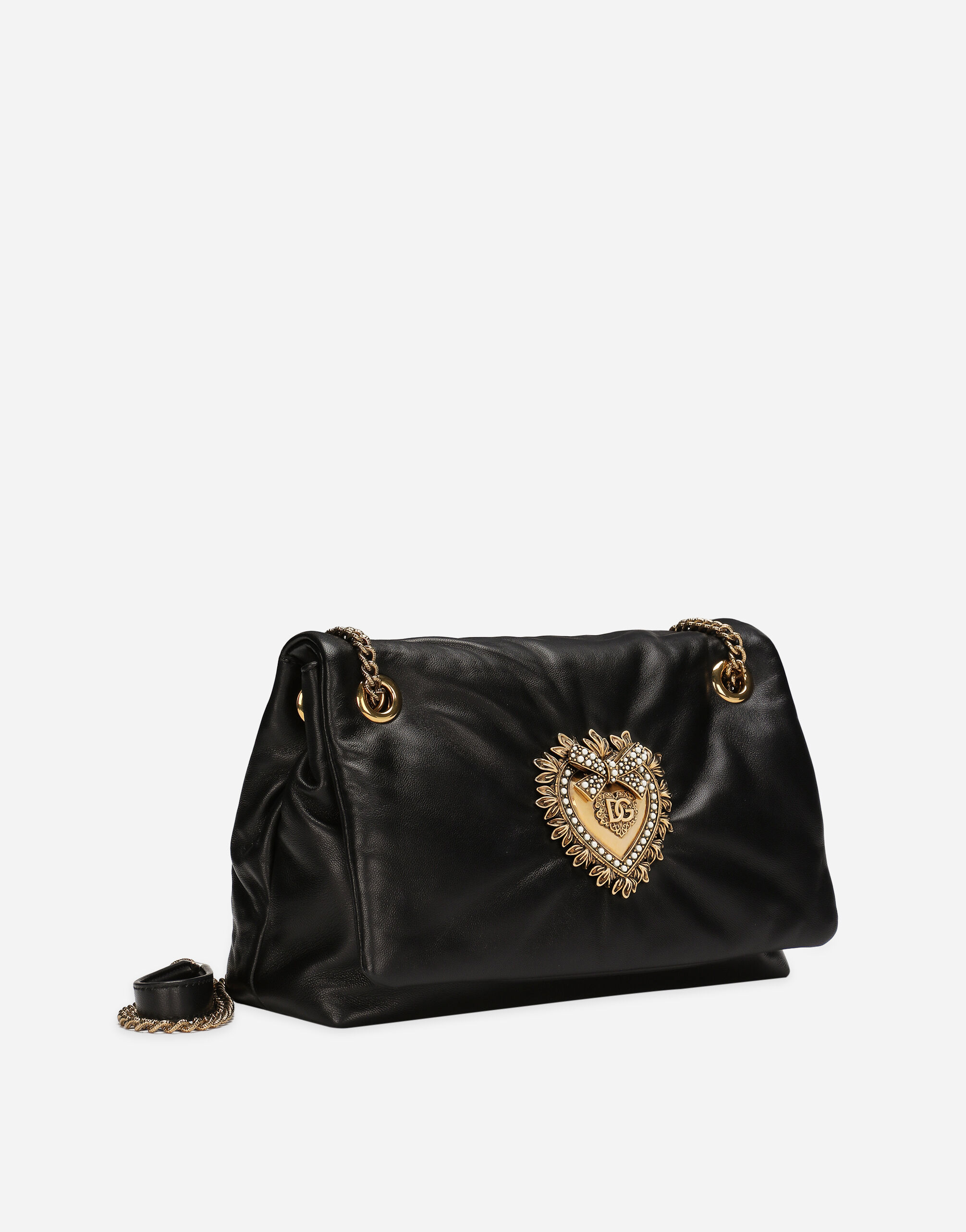 Medium Devotion Soft shoulder bag in Black for Women | Dolce&Gabbana®