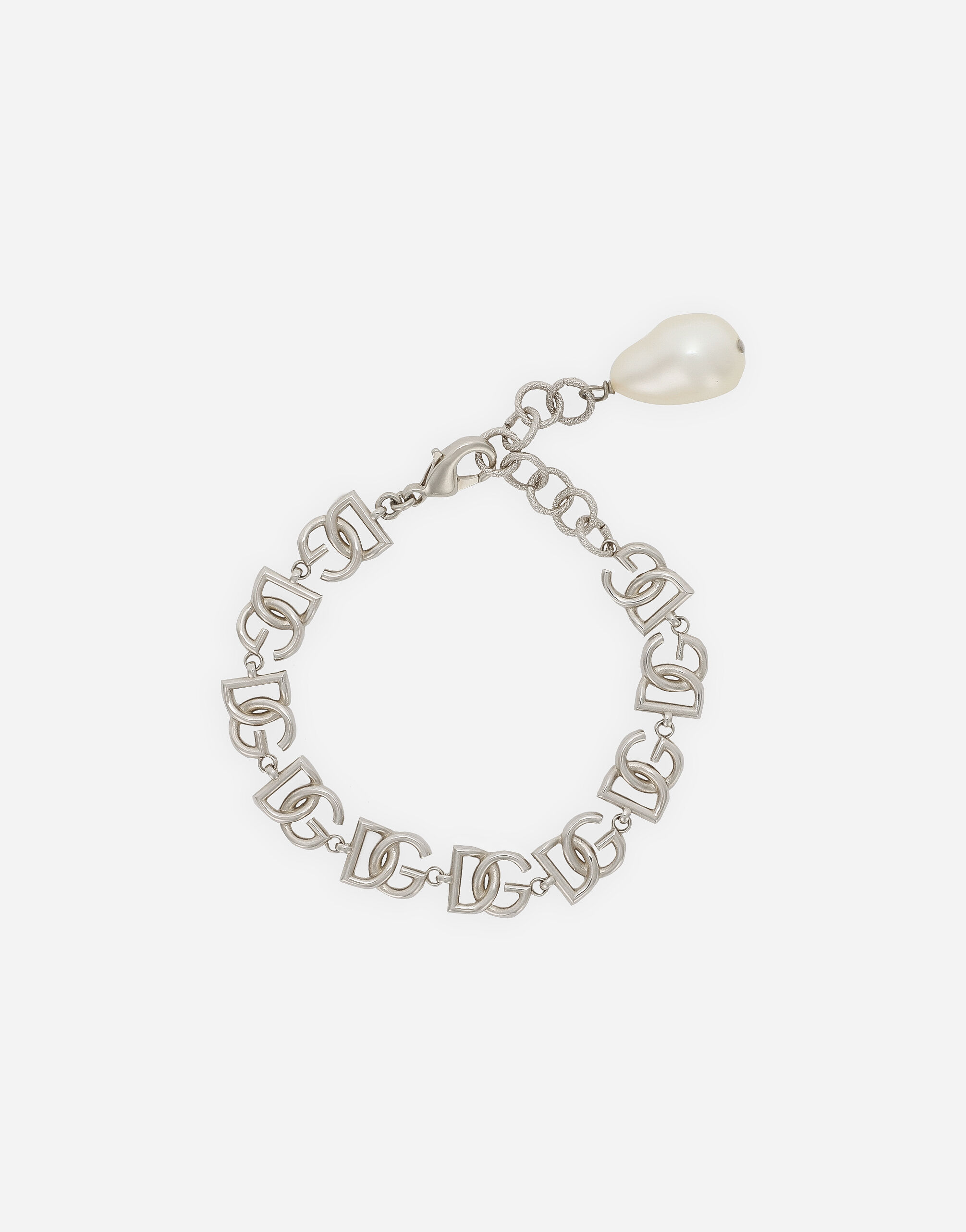 シルバーのウィメンズ Link bracelet with multiple DG logo 