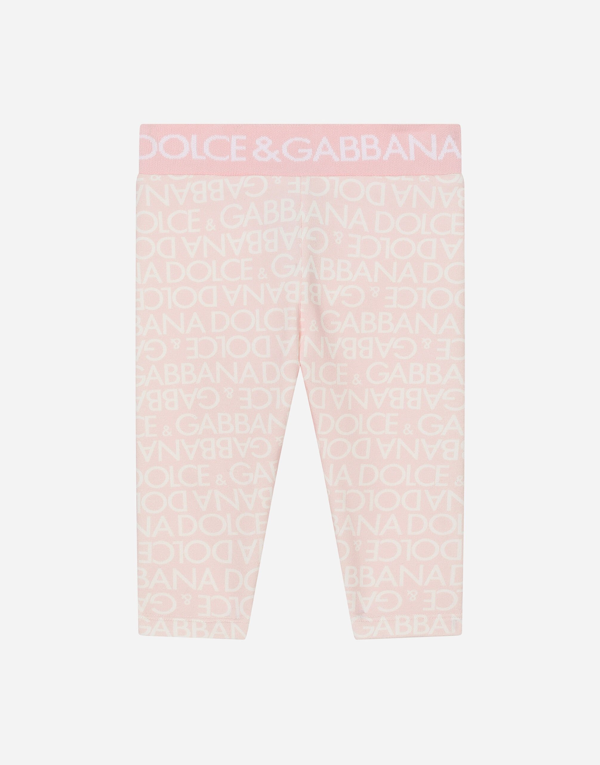Dolce & Gabbana Leggings aus Interlock Logomania-Print Drucken L23Q30FI5JU