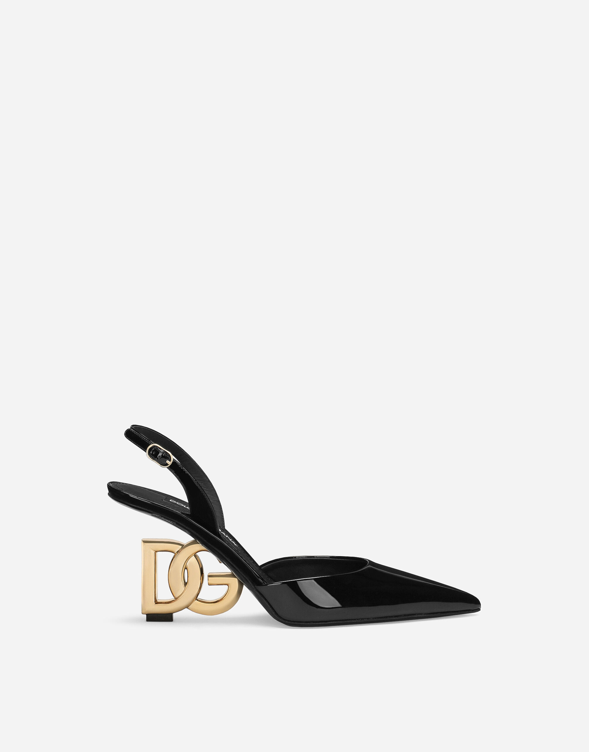 Dolce & Gabbana 페이턴트 가죽 슬링백 블랙 CR1610AP622