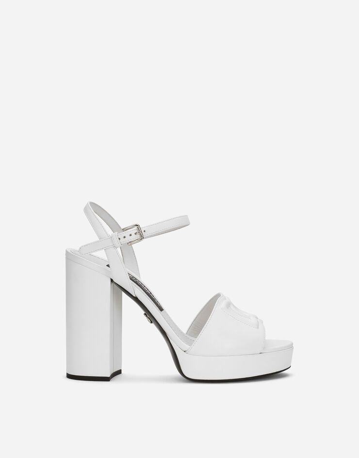 Dolce & Gabbana Sandalia de plataforma en piel de becerro Blanco CR1586AW576