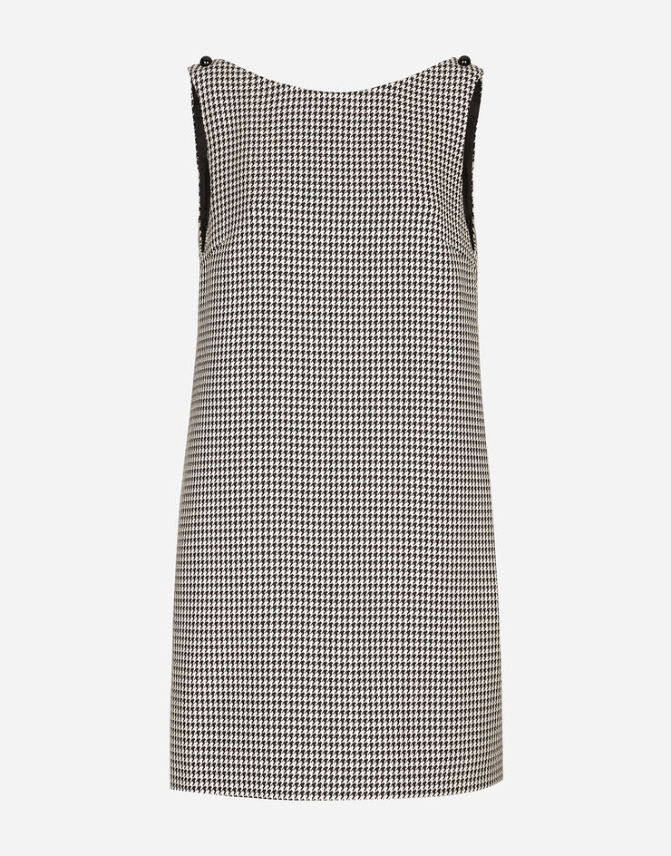 Dolce & Gabbana Sleeveless short houndstooth wool dress Multicolor F6JHPTFQ3F1