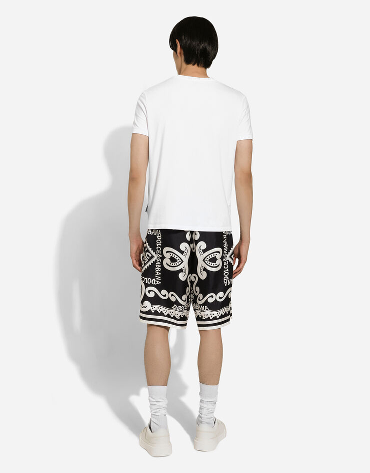 Dolce & Gabbana Marina-print silk twill shorts 蓝 GV37ATHI1QD