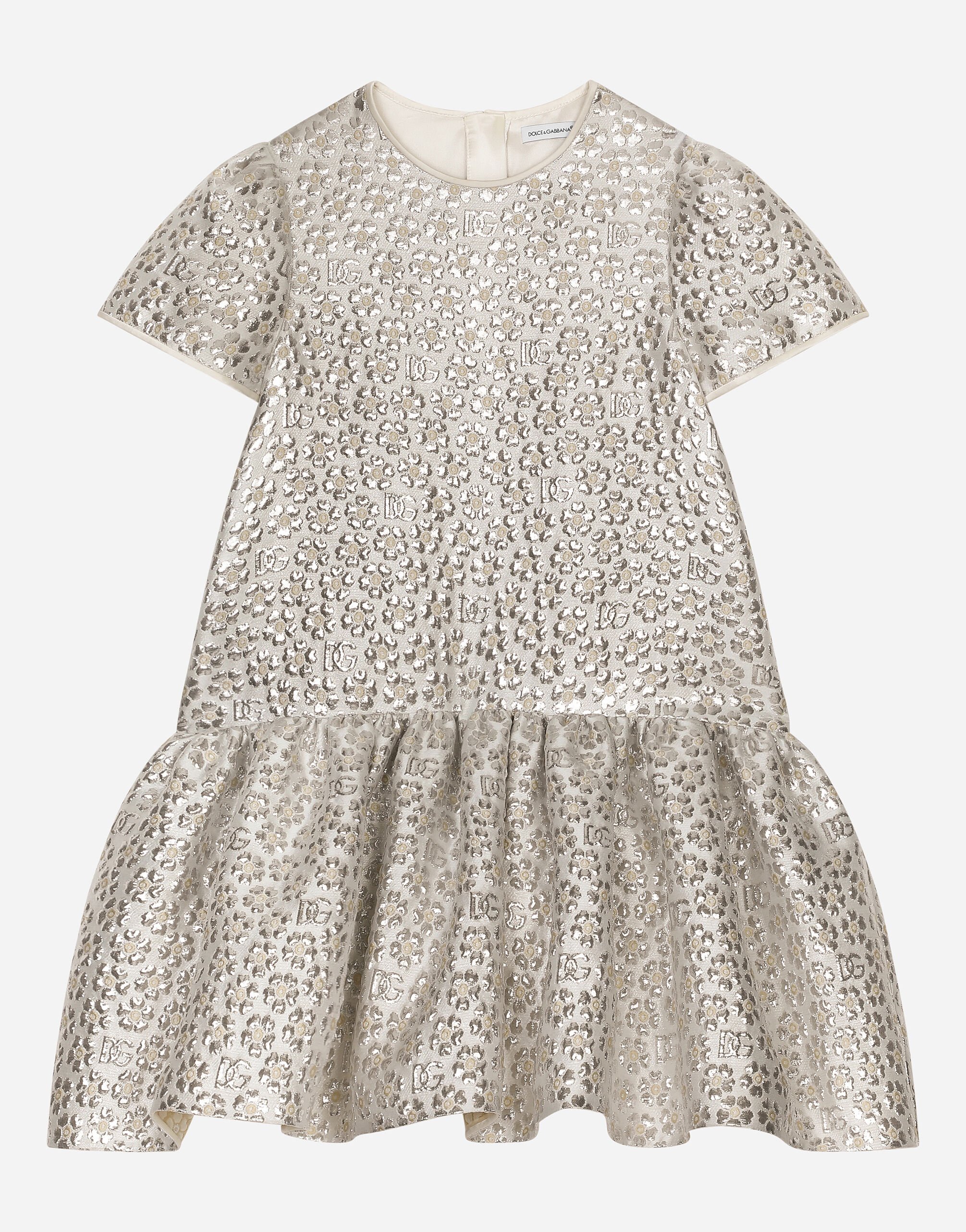 ${brand} Brocade jacquard dress with DG logo ${colorDescription} ${masterID}