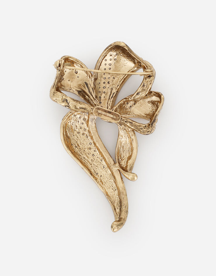 Dolce & Gabbana Braided ribbon-style brooch with bow Gold WPQ7S7W1111