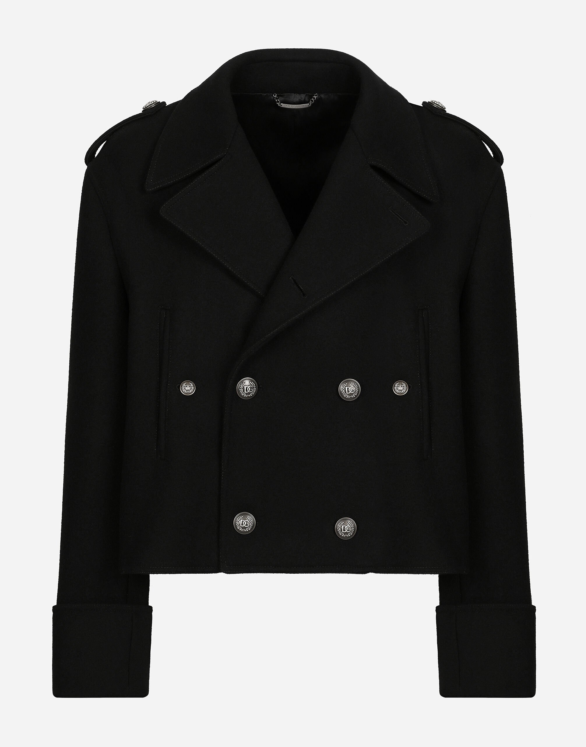 ${brand} Manteau militaire court en laine ${colorDescription} ${masterID}