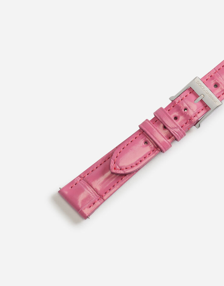 Dolce & Gabbana アリゲータースキン製のウォッチストラップ スチール製のピン式バックル付き ピンク WSFE2LXLAC1