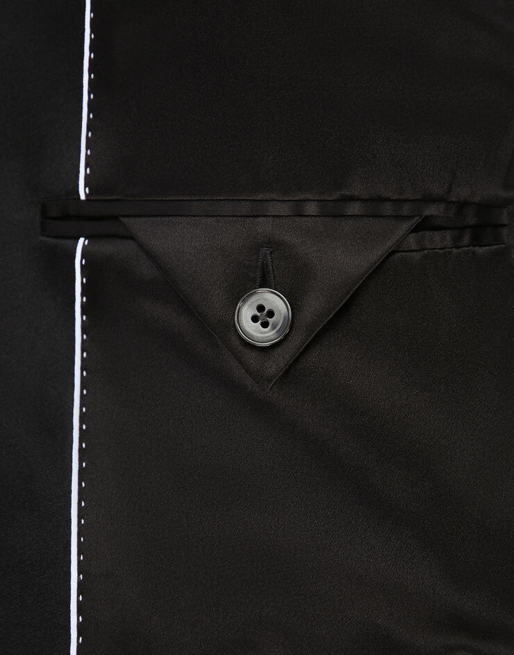 Dolce&Gabbana Укороченный пиджак-смокинг из двойной шерсти черный F26X5TFU227