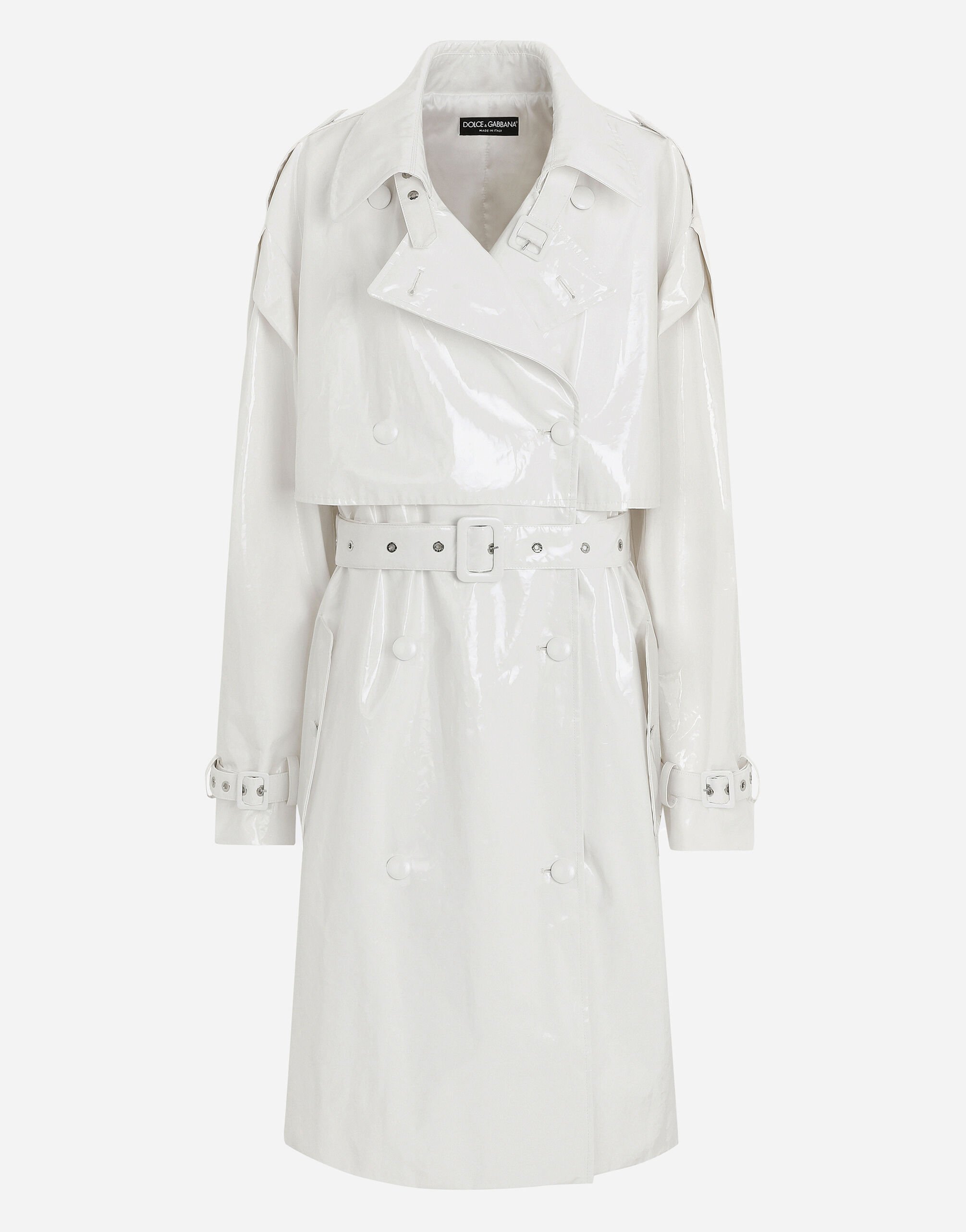 Dolce & Gabbana Coated cotton trench coat White F0E1XTFJTBV