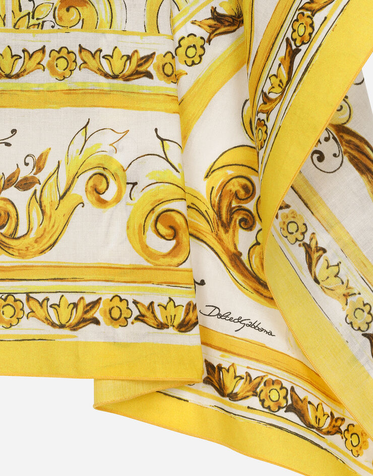 Dolce & Gabbana Туника из батиста с желтым принтом майолики Отпечатки LB7A14G7J5K
