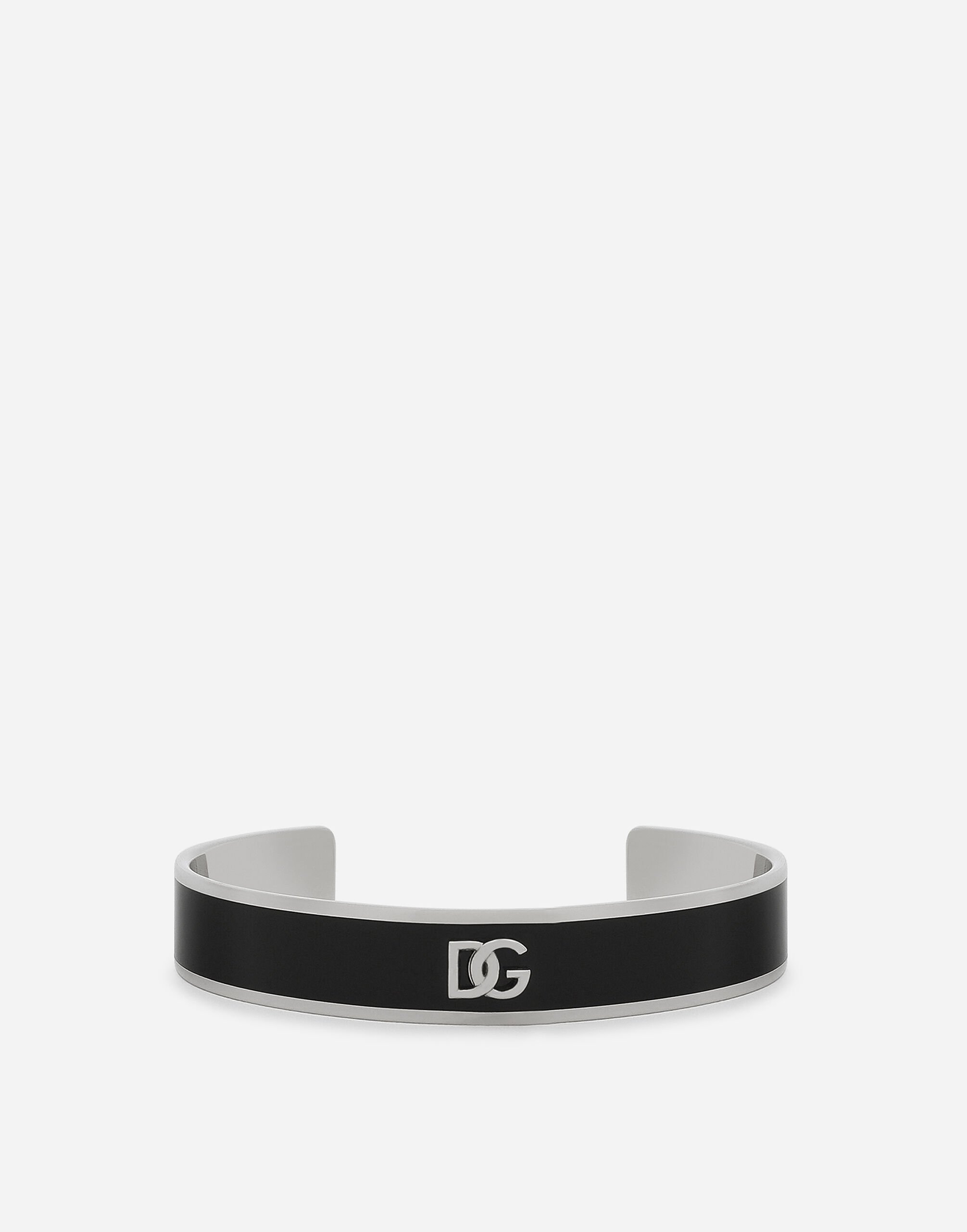 Dolce & Gabbana Enameled bracelet with DG logo Beige BM2274AN233