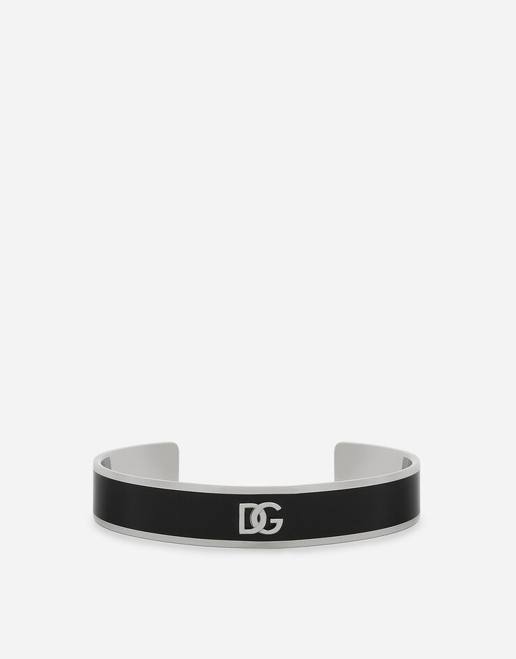 Dolce & Gabbana Armspange Emaille DG-Logo Schwarz WBQ5P5W1111