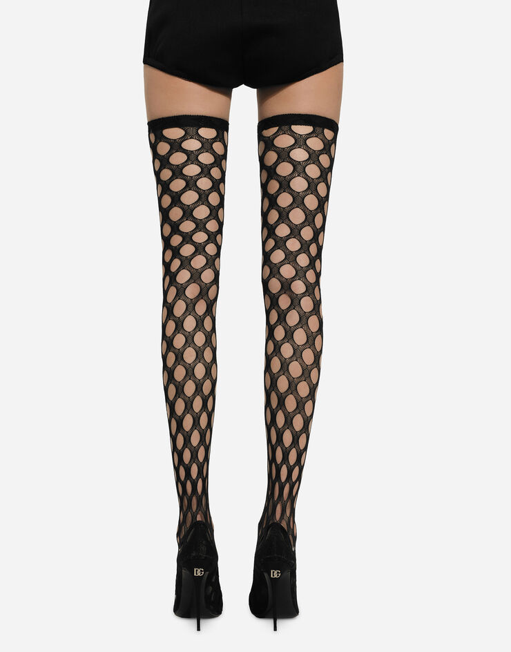 Dolce & Gabbana Stretch mesh thigh-high boots Negro CU1113AU041