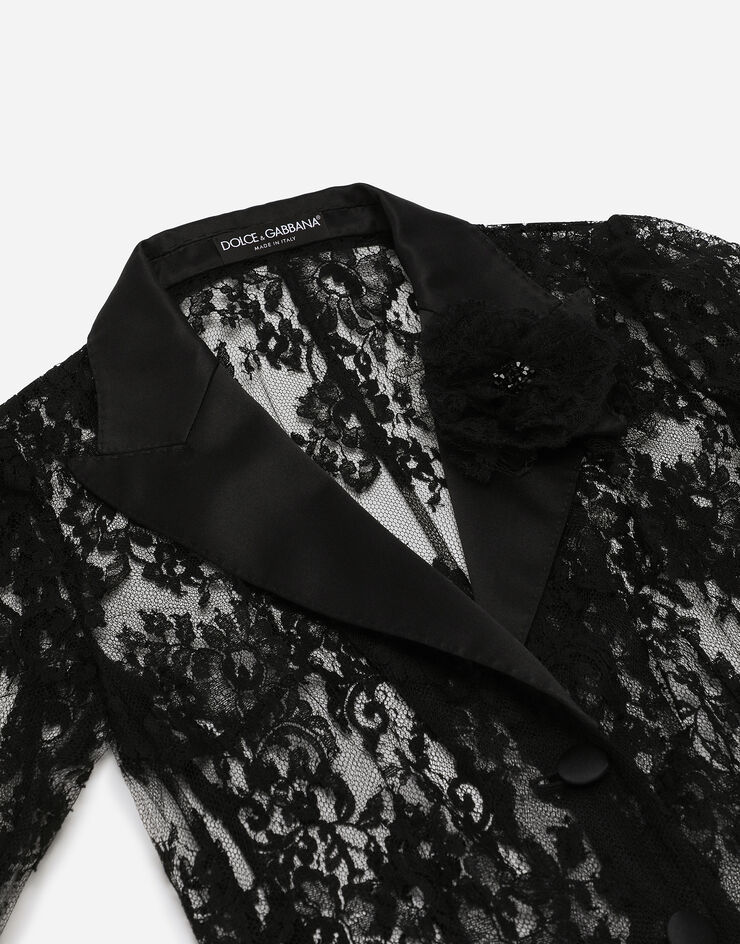 Dolce & Gabbana Floral lace jacket with satin details Nero F27AJTHLMO7
