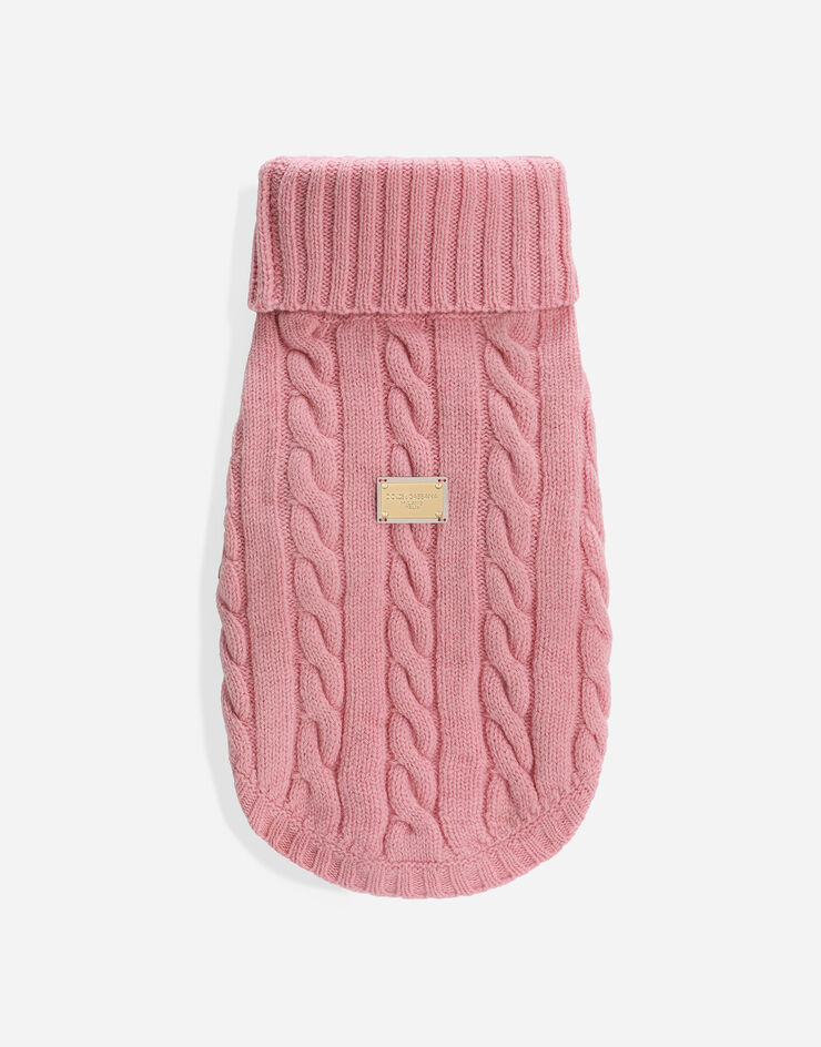 Dolce & Gabbana Wool dog sweater Pink GX09KCJFMMD