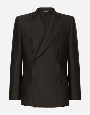 Dolce & Gabbana Double-breasted Sicilia-fit jacquard jacket Brown G2NZ2TFU5SW