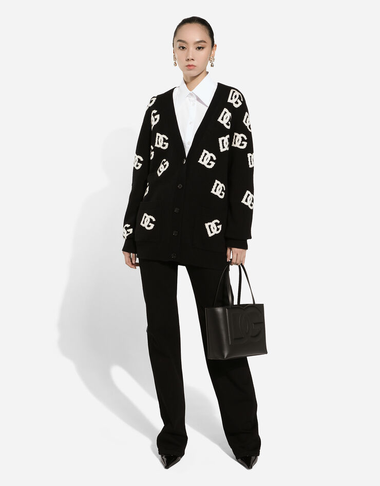 Dolce & Gabbana DG Logo Bag 小号小牛皮购物袋 黑 BB7337AW576