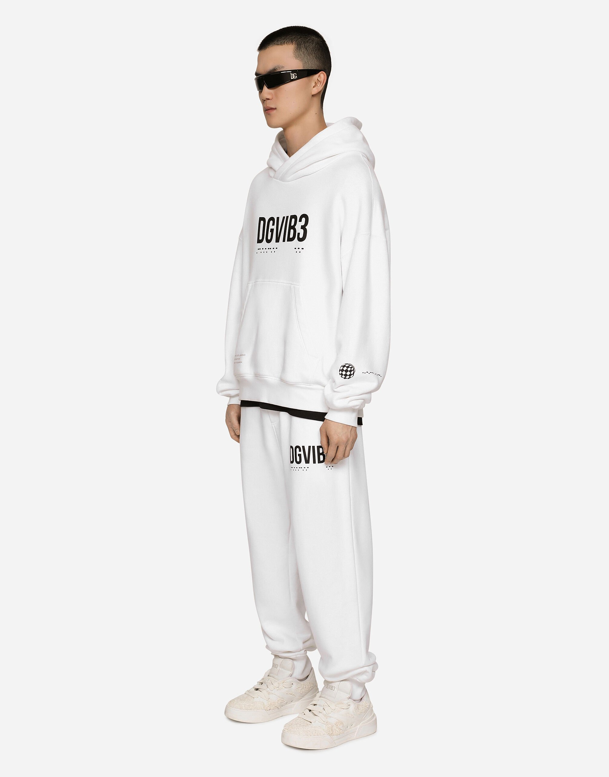 Dolce & Gabbana Jersey jogging pants with DGVIB3 print and logo White G9AQVTG7K3H