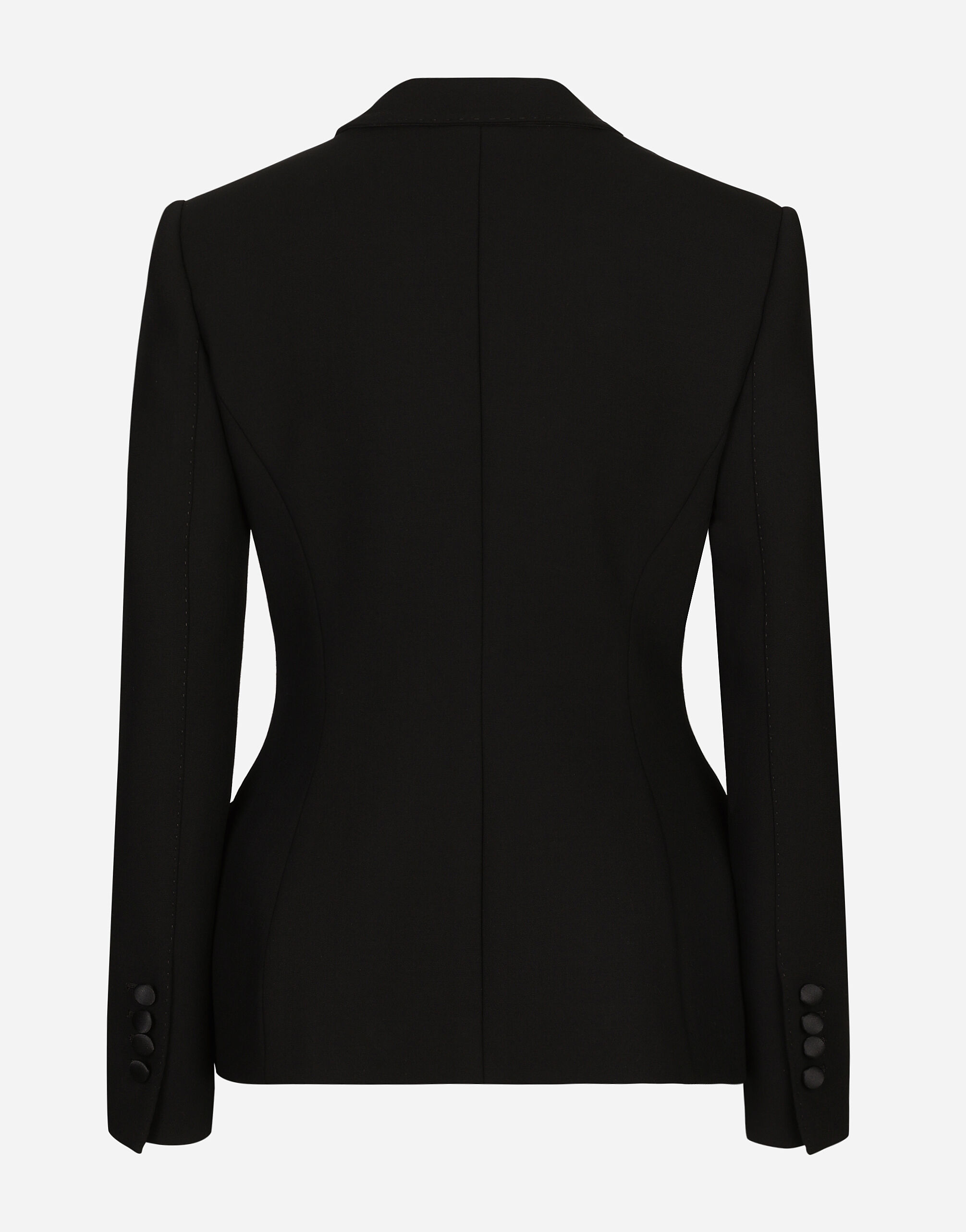 Double-breasted wool Dolce jacket with padded sides in Black for 